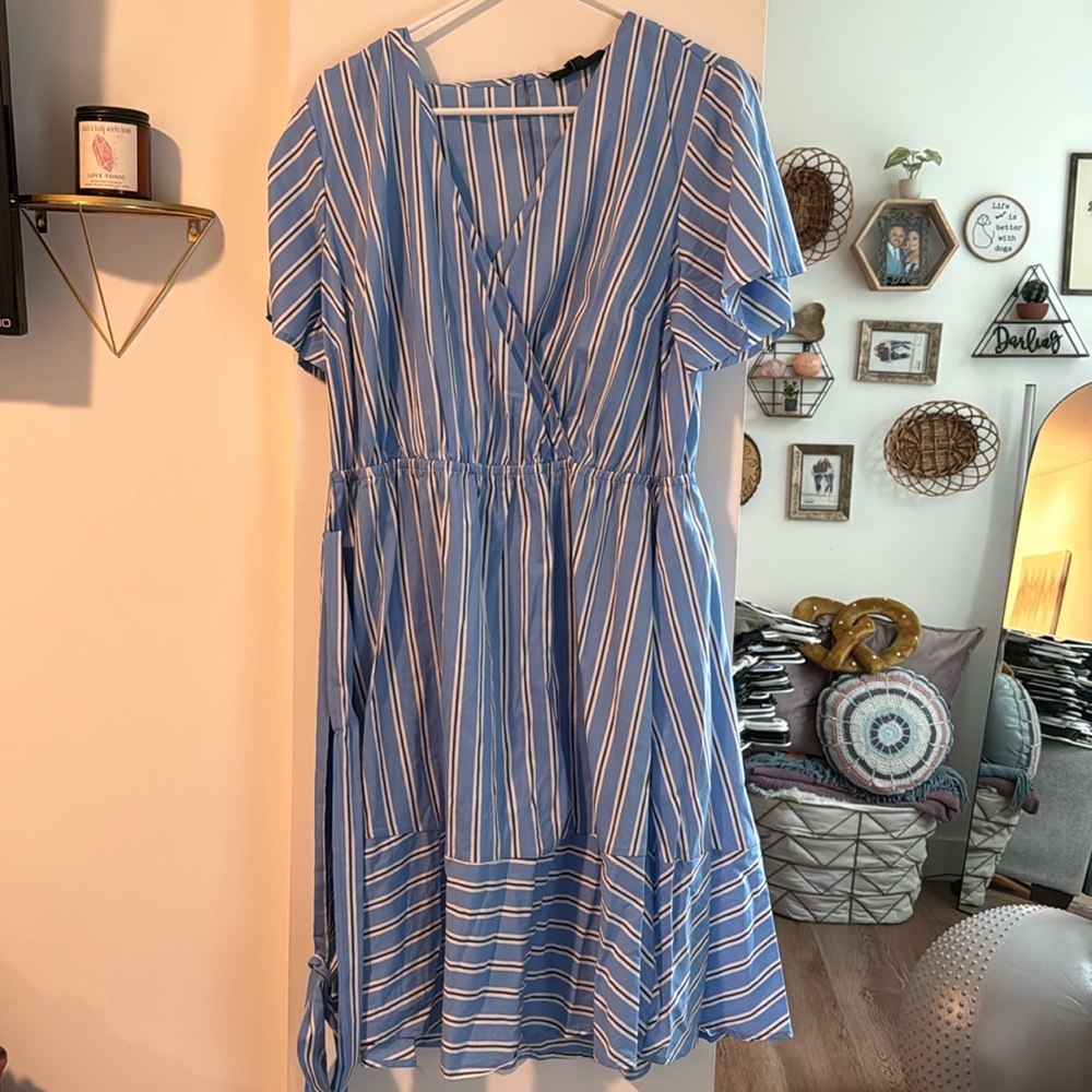NWT Lane Bryant Blue Striped Dress